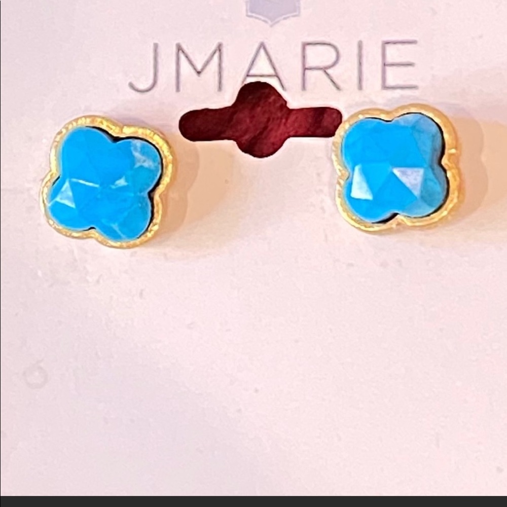 JMARIE Turquoise clover stud earrings